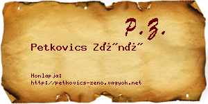 Petkovics Zénó névjegykártya